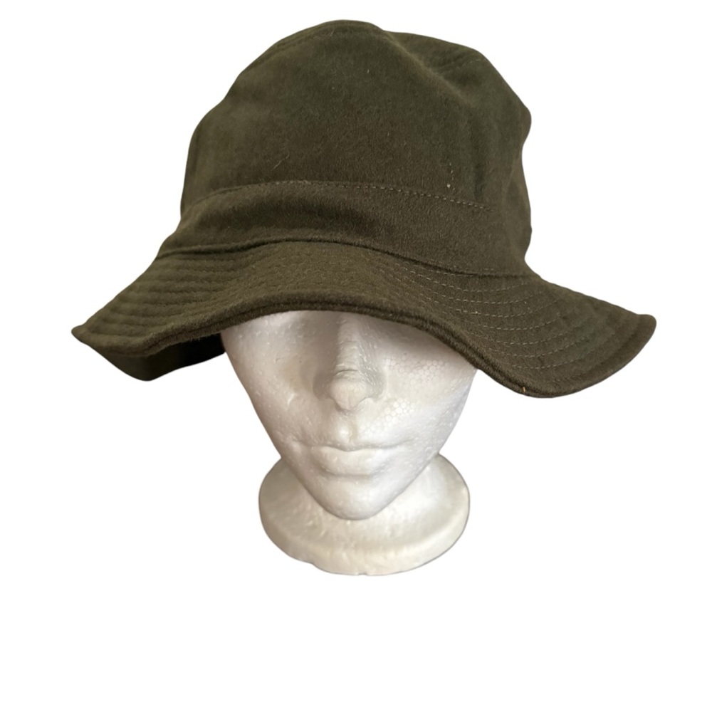 NEW Vintage Bucket Hat Olive Green Wool Blend Retro Y2K Women’s Size 58 cm